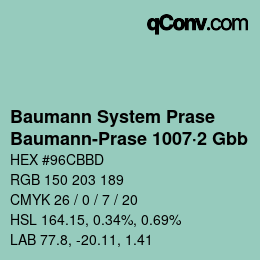 Code couleur: Baumann System Prase - Baumann-Prase 1007·2 Gbb | qconv.com