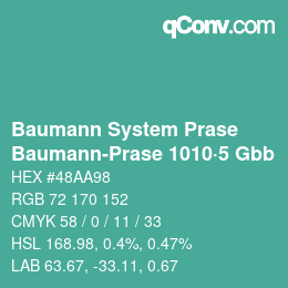 Color code: Baumann System Prase - Baumann-Prase 1010·5 Gbb | qconv.com