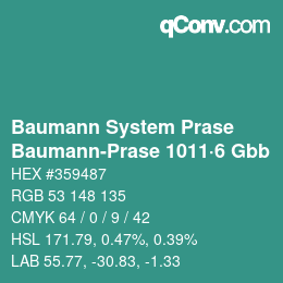 Code couleur: Baumann System Prase - Baumann-Prase 1011·6 Gbb | qconv.com
