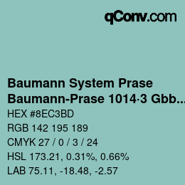 Color code: Baumann System Prase - Baumann-Prase 1014·3 Gbb 1 | qconv.com