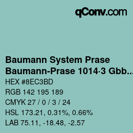 Código de color: Baumann System Prase - Baumann-Prase 1014·3 Gbb 1 | qconv.com