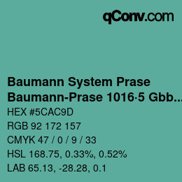 Code couleur: Baumann System Prase - Baumann-Prase 1016·5 Gbb 1 | qconv.com