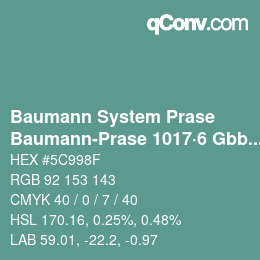 Código de color: Baumann System Prase - Baumann-Prase 1017·6 Gbb 1 | qconv.com