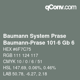 Code couleur: Baumann System Prase - Baumann-Prase 101·6 Gb 6 | qconv.com