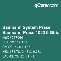 Code couleur: Baumann System Prase - Baumann-Prase 1023·9 Gbb 2 | qconv.com