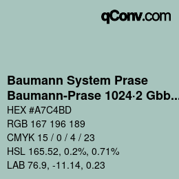 Código de color: Baumann System Prase - Baumann-Prase 1024·2 Gbb 3 | qconv.com