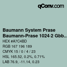 Code couleur: Baumann System Prase - Baumann-Prase 1024·2 Gbb 3 | qconv.com