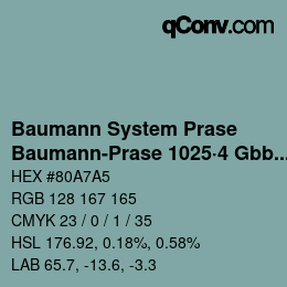 Código de color: Baumann System Prase - Baumann-Prase 1025·4 Gbb 3 | qconv.com