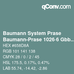 Code couleur: Baumann System Prase - Baumann-Prase 1026·6 Gbb 3 | qconv.com