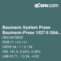 Código de color: Baumann System Prase - Baumann-Prase 1027·8 Gbb 3 | qconv.com
