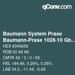 Code couleur: Baumann System Prase - Baumann-Prase 1028·10 Gbb 3 | qconv.com