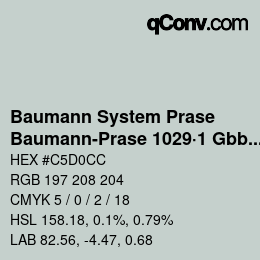 Code couleur: Baumann System Prase - Baumann-Prase 1029·1 Gbb 4 | qconv.com