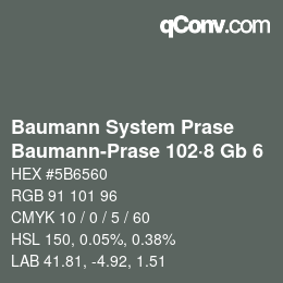 Code couleur: Baumann System Prase - Baumann-Prase 102·8 Gb 6 | qconv.com