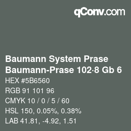 Code couleur: Baumann System Prase - Baumann-Prase 102·8 Gb 6 | qconv.com