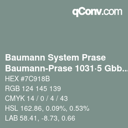 Color code: Baumann System Prase - Baumann-Prase 1031·5 Gbb 4 | qconv.com