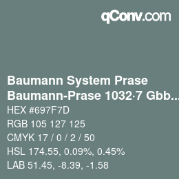 Code couleur: Baumann System Prase - Baumann-Prase 1032·7 Gbb 4 | qconv.com