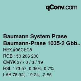 Color code: Baumann System Prase - Baumann-Prase 1035·2 Gbb-Bgg | qconv.com
