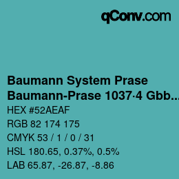 Color code: Baumann System Prase - Baumann-Prase 1037·4 Gbb-Bgg | qconv.com