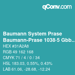 Color code: Baumann System Prase - Baumann-Prase 1038·5 Gbb-Bgg | qconv.com