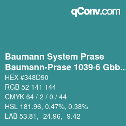Color code: Baumann System Prase - Baumann-Prase 1039·6 Gbb-Bgg | qconv.com