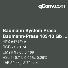 Código de color: Baumann System Prase - Baumann-Prase 103·10 Gb 6 | qconv.com