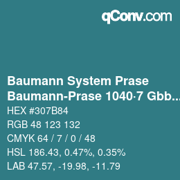 Code couleur: Baumann System Prase - Baumann-Prase 1040·7 Gbb-Bgg | qconv.com