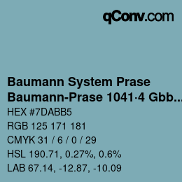 Code couleur: Baumann System Prase - Baumann-Prase 1041·4 Gbb-Bgg 1 | qconv.com