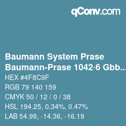 Color code: Baumann System Prase - Baumann-Prase 1042·6 Gbb-Bgg 1 | qconv.com