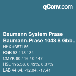 Color code: Baumann System Prase - Baumann-Prase 1043·8 Gbb-Bgg 1 | qconv.com