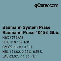 Color code: Baumann System Prase - Baumann-Prase 1045·5 Gbb-Bgg 2 | qconv.com