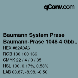 Código de color: Baumann System Prase - Baumann-Prase 1048·4 Gbb-Bgg 3 | qconv.com