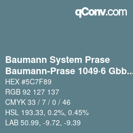 Farbcode: Baumann System Prase - Baumann-Prase 1049·6 Gbb-Bgg 3 | qconv.com