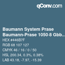 Color code: Baumann System Prase - Baumann-Prase 1050·8 Gbb-Bgg 3 | qconv.com