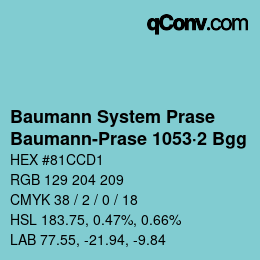 Code couleur: Baumann System Prase - Baumann-Prase 1053·2 Bgg | qconv.com