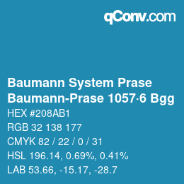 Code couleur: Baumann System Prase - Baumann-Prase 1057·6 Bgg | qconv.com