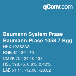 Code couleur: Baumann System Prase - Baumann-Prase 1058·7 Bgg | qconv.com