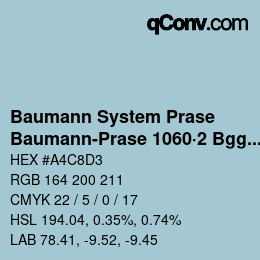 Código de color: Baumann System Prase - Baumann-Prase 1060·2 Bgg 1 | qconv.com