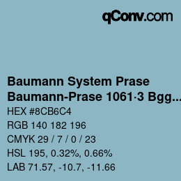 Código de color: Baumann System Prase - Baumann-Prase 1061·3 Bgg 1 | qconv.com