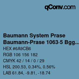 Código de color: Baumann System Prase - Baumann-Prase 1063·5 Bgg 1 | qconv.com