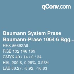 Farbcode: Baumann System Prase - Baumann-Prase 1064·6 Bgg 1 | qconv.com