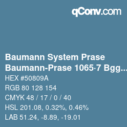 Código de color: Baumann System Prase - Baumann-Prase 1065·7 Bgg 1 | qconv.com