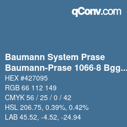 Code couleur: Baumann System Prase - Baumann-Prase 1066·8 Bgg 1 | qconv.com