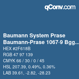 Code couleur: Baumann System Prase - Baumann-Prase 1067·9 Bgg 1 | qconv.com