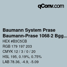 Farbcode: Baumann System Prase - Baumann-Prase 1068·2 Bgg 2 | qconv.com