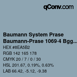 Color code: Baumann System Prase - Baumann-Prase 1069·4 Bgg 2 | qconv.com