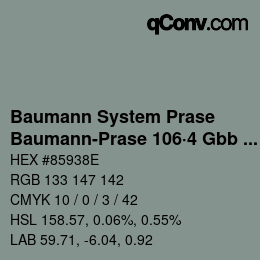 Code couleur: Baumann System Prase - Baumann-Prase 106·4 Gbb 5 | qconv.com