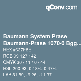 Código de color: Baumann System Prase - Baumann-Prase 1070·6 Bgg 2 | qconv.com