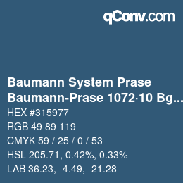 Código de color: Baumann System Prase - Baumann-Prase 1072·10 Bgg 2 | qconv.com