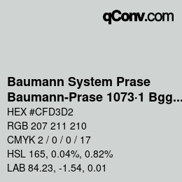 Code couleur: Baumann System Prase - Baumann-Prase 1073·1 Bgg 3 | qconv.com