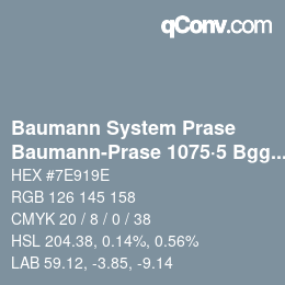 Farbcode: Baumann System Prase - Baumann-Prase 1075·5 Bgg 3 | qconv.com